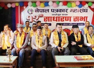 नेपाल पत्रकार महासङ्घ ताप्लेजुङ शाखाको १२ औँ वार्षिक साधारणसभा सम्पन्न